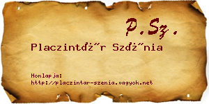 Placzintár Szénia névjegykártya
